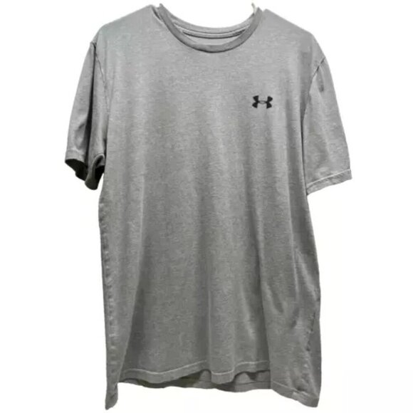 Under Armour Heat Gear Men's Medium Grey Loose Fit UA Logo Athletic Wear T-Shirt - Picture 1 of 12